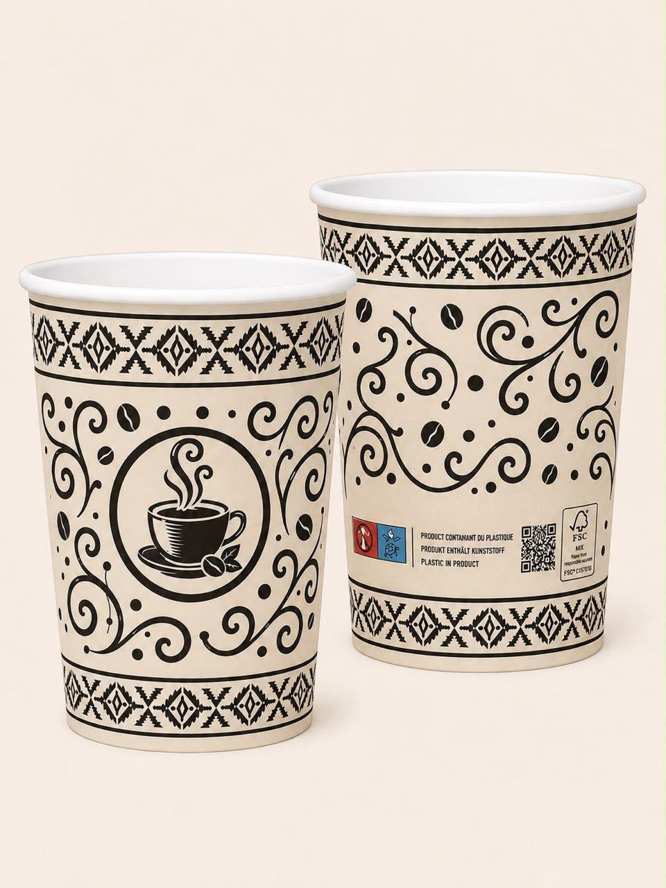 9 oz patterned paper cups